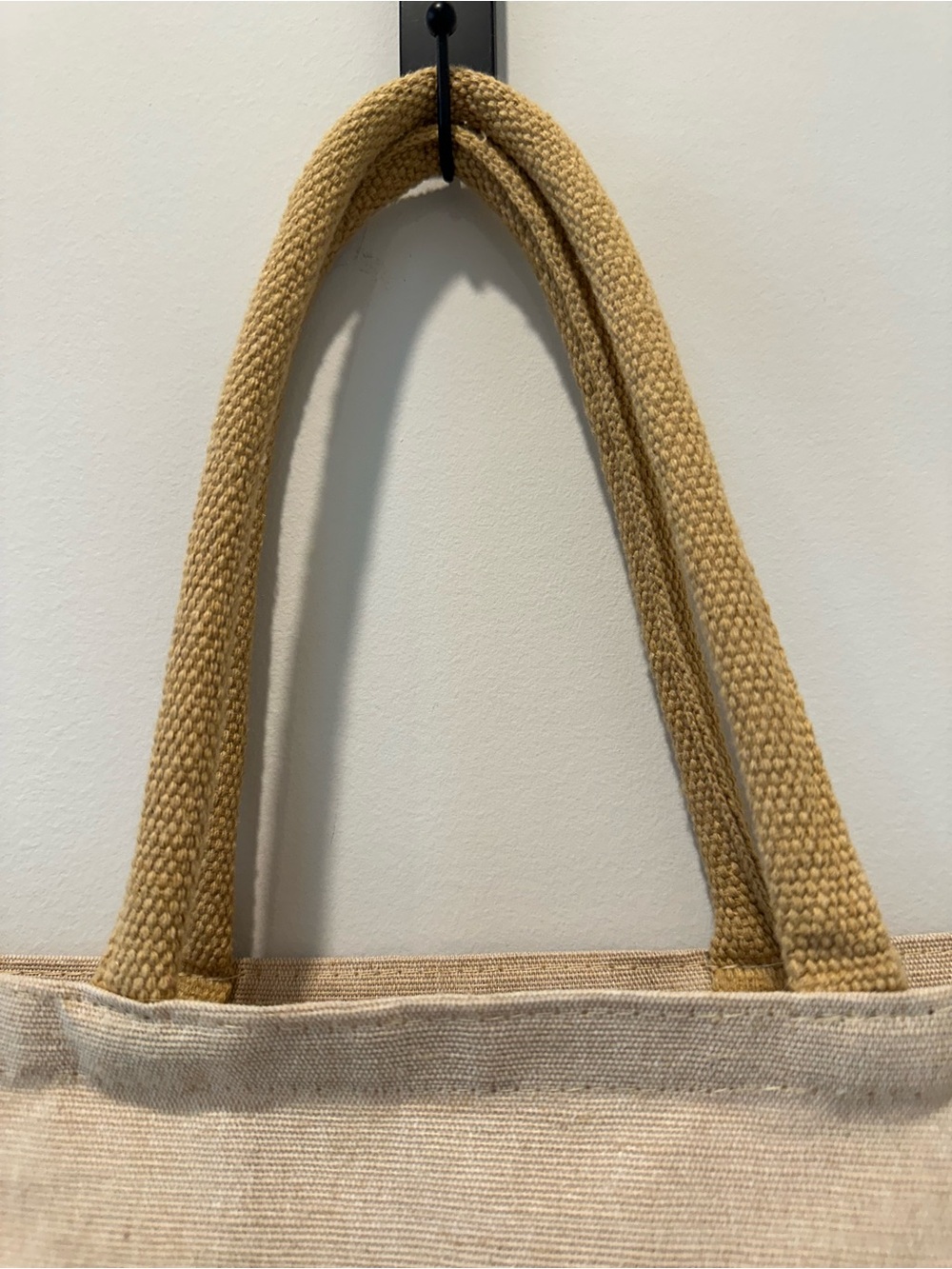 Charlotte Tilbury Wool Woven Brown Large Square Tote Bag Carry On Grocery Travel - Picture 4 of 12